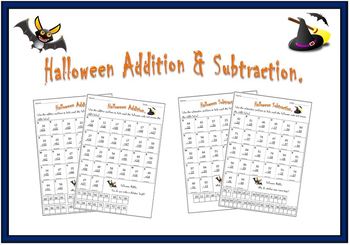 Preview of Halloween Math: Addition and Subtraction Activity.