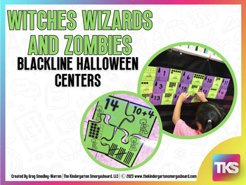 Preview of Halloween Blackline Math and Literacy Centers
