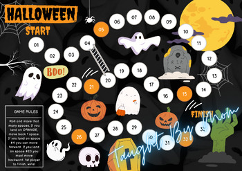 Preview of Halloween Math Board Game Printable