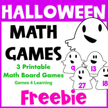 Preview of Fun October Activity: Free Halloween Math Games with Ghost Theme