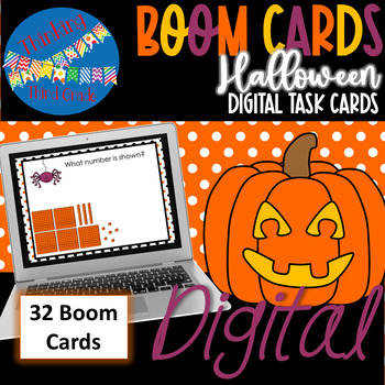 Preview of Halloween Math Boom Cards™ | 3rd Grade Place Value, Addition, Subtraction