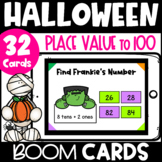 Halloween Math Boom Cards Place Value for 2 Digit Numbers to 100