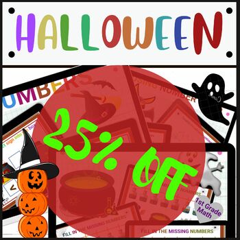 Preview of Halloween Math Bundle Boom Cards 1st Grade Math Halloween Games Math Centers