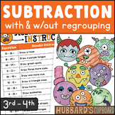 Halloween Math SUBTRACTION w/ Regrouping / Activities - Wo
