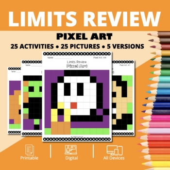 Preview of Halloween: Limits Review Pixel Art Activity