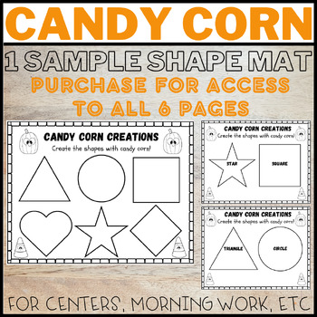 Preview of Halloween Math - Candy Corn Shape Mat - 1 Page Sample of October Center