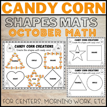 Preview of Halloween Math - Candy Corn Shape Mats - October Centers or Morning Work