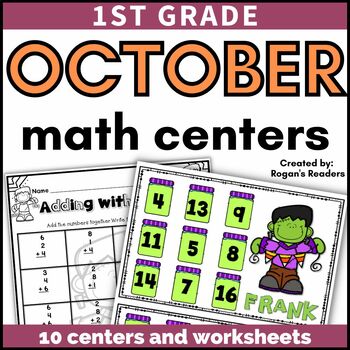 Preview of Halloween Math Center Activities - Halloween Math Worksheets