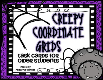 Preview of Halloween Math Center:  Creepy Coordinate Grids for Older Students