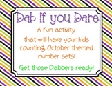 Halloween Math Center - Dab if you Dare!