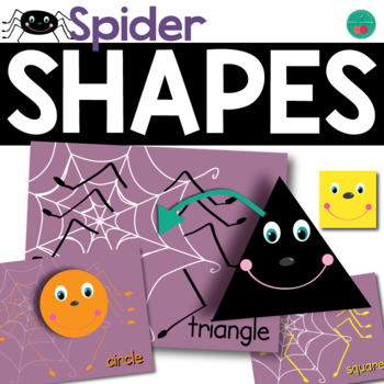 Preview of Halloween Shapes Math Center for Kindergarten - Match the Spiders