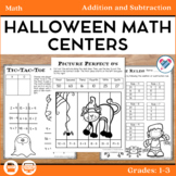 Halloween Math Centers Addition and Subtraction
