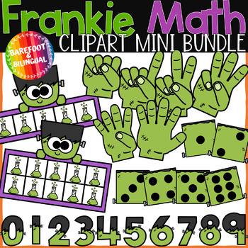Preview of Halloween Math Clipart | Frankenstein Monster Math Set | Math Manipulatives