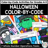 Halloween Math Color by the Code | Whole Number Operations
