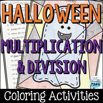 Preview of Halloween Math Coloring Multiplication and Division Activities
