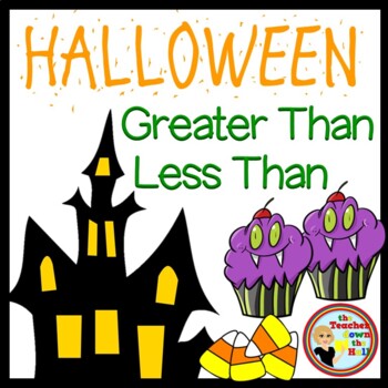 Preview of Halloween Math Compare Numbers on Ppt!   Great fun for Smartboard!