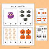 Halloween Math Count and Clip Cards Numbers 1-10 1-5 Count