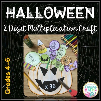 Preview of Halloween Math Craft 2 Digit by 2 Digit Multiplication and Multi Digit Mult