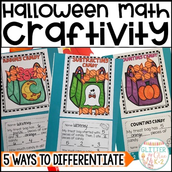 Preview of Halloween Math Craft Differentiated Craftivity - Addition, Subtraction, Counting