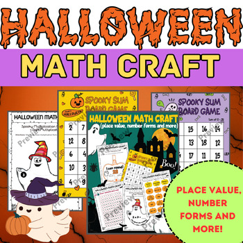 Preview of Halloween Math Crafting: Worksheets, Place Value, Number Forms and more!