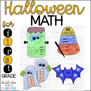 Halloween Math Craftivities for First Grade { Equations, Time, Comparison}