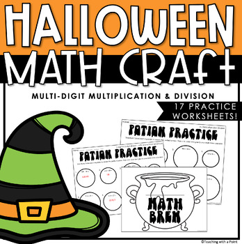 Preview of Halloween Math Craftivity | Multi Digit Multiplication & Long Division
