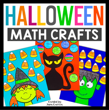 Preview of Halloween Math Crafts | Witch Mummy Black Cat Activities