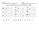 Halloween Math Cryptogram/Simple Addition