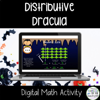 Preview of Halloween Math Distributive Property Digital Project