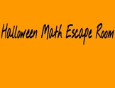 Halloween Math Escape Room