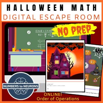 Preview of Halloween Math Escape Room Digital Order of Operations