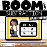 Halloween Math Facts Subtraction Facts Review Set 1 Boom C