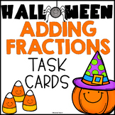 Halloween Fractions Adding Fractions Math Task Cards