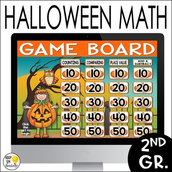 Preview of Halloween Math Game - 2nd Grade Math Game Show