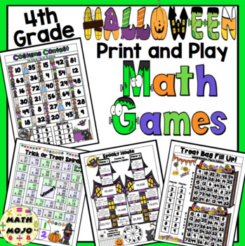 Preview of 4th Grade Halloween Math: 4th Grade Math Games