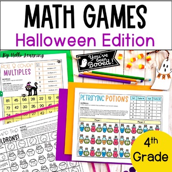 Preview of Halloween Math Games - 4th Grade Printable Math Games