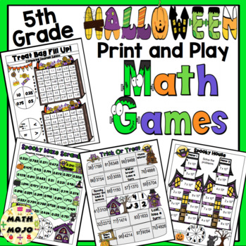 Preview of 5th Grade Halloween Math Activities: 5th Grade Math Games