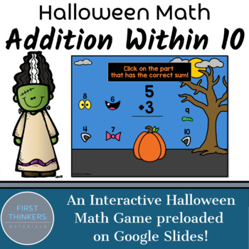 Preview of Halloween Math Games Add Subtract Within 10 Digital Resources Free