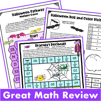 Halloween Math Games 4th Grade with Spiders, Ghosts, Bats and More