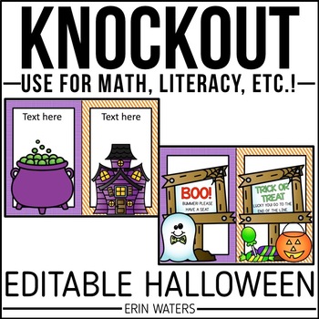 Halloween Math Games - Halloween Knockout - Editable by Erin Waters