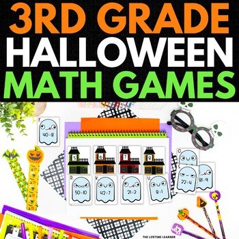 Preview of Halloween Math Games | Halloween Math Activities for 3rd Grade
