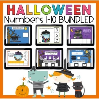 Preview of Halloween Math Games Kindergarten | Bundled