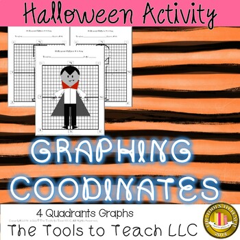 Preview of Halloween Fall Graph Coordinates Plot Points 4 Quadrants No Prep