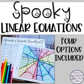 Preview of Halloween Math Graphing Linear Equations Spiderwebs