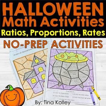 Preview of Halloween Math - Halloween 6th Grade Math - Ratios, Rates, Proportions