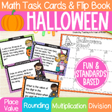 Halloween Math Activities 3rd Grade Word Problems Task Cards SCOOT Game Flipbook