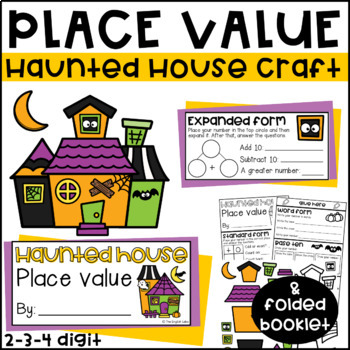 Preview of Halloween Math | Halloween Place Value | Haunted House Craft