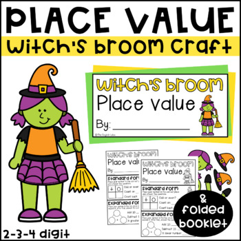 Preview of Halloween Math | Halloween Place Value | Witch's Broom Craft