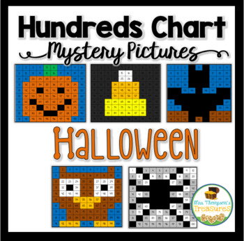 Preview of Halloween Math Hundreds Chart Mystery Pictures