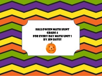 Preview of Halloween Math Hunt-EDM Unit 1-Grade 4